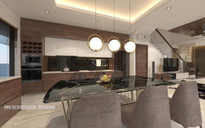 Nội thất phòng bếp gỗ công nghiệp thanh thoát, ấn tượng, đây chắc chắn sẽ là sự lựa chọn tuyệt vời cho nhiều không gian nội trợ cho chung cư, biệt thự, nhà phố...