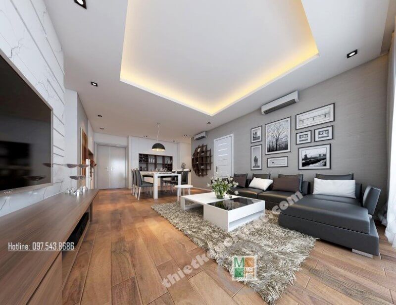 Mẫu thiết kế nội thất chung cư hiện đại Golden Palace tinh tế