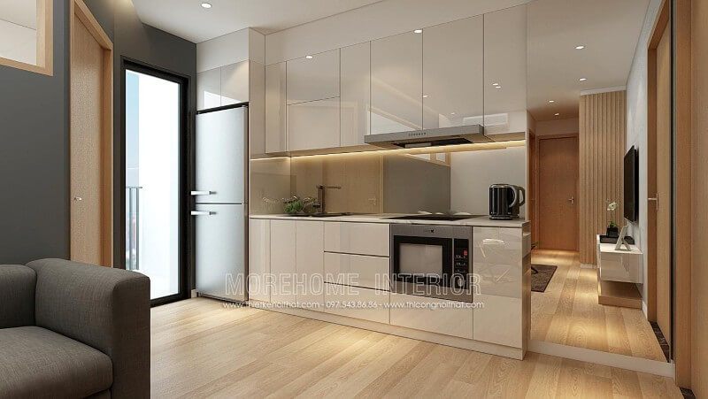 Sử dụng kính ốp bếp để tạo ra một không gian bếp hiện đại và mát mẻ, cao cấp nhất, sẽ giúp bạn dễ dàng vệ sinh.